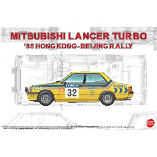 NuNu 24032 1/24 Mitsubishi Lancer Turbo '85 Hong Kong -Beijing Rally