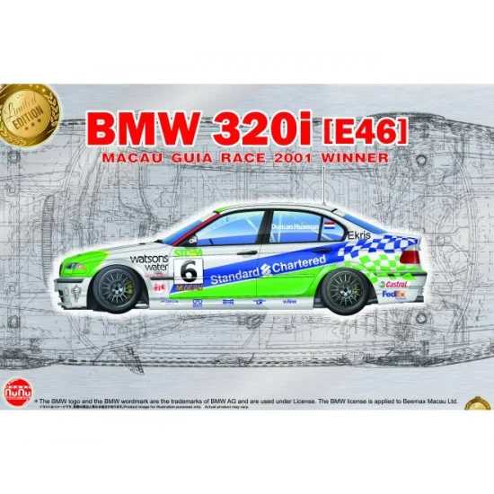 NuNu 24041 1/24 BMW 320i E46 Super Production Macau Guia Race 2001 Winner - Model Cars