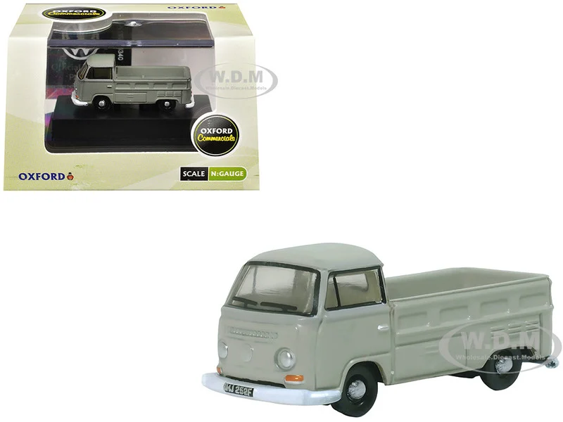 Volkswagen T2 Pickup Truck Light Gray 1/148 (N) Scale Diecast Model Car by Oxford Diecast - Volkswagen Models