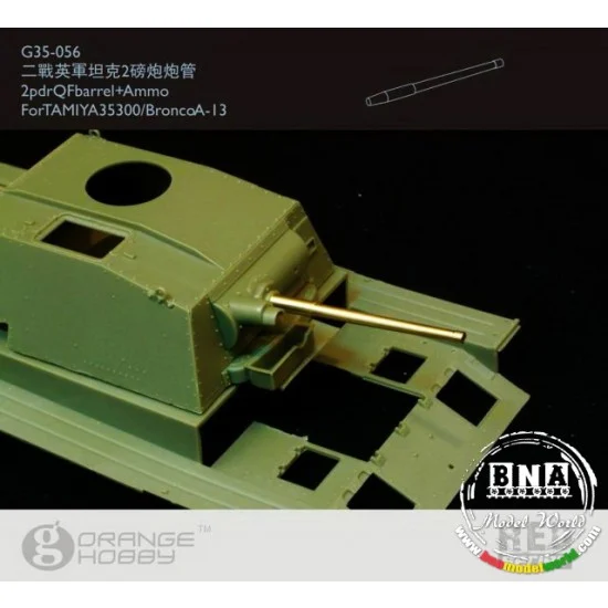Orange Hobby G35-056 1/35 2-pdr QF Barrel + Ammo for Tamiya #35300/Bronco A-13