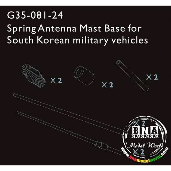 Orange Hobby G35-081 Spring Antenna Mast Base for 1/35 South Korean Military Vehicles