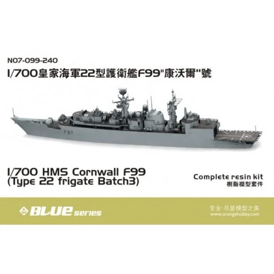 Orange Hobby N07-099 1/700 HMS Cornwall F99 - Type 22 Frigate Batch 3 (Complete Resin kit)