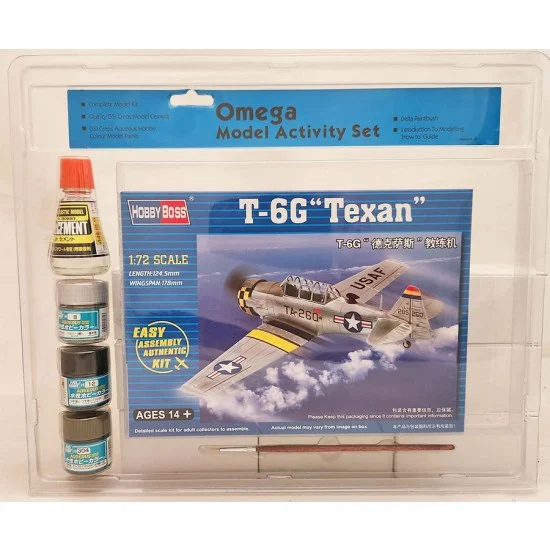 Omega Model 33008 Activity Set - HobbyBoss 1/72 T-6 Texan/Wirraway with GSI Cement and Paints
