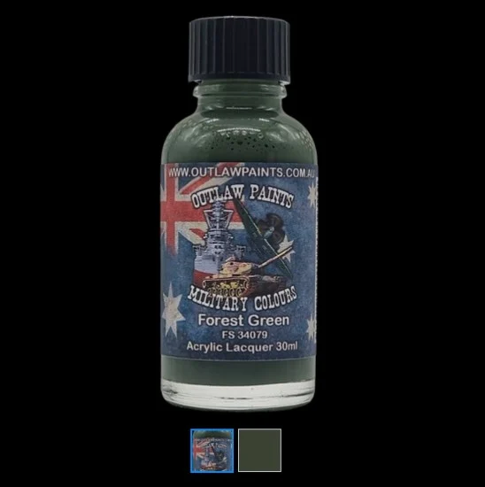 Outlaw Paints 134MIL Australian Military Colour - #Forest Green FS34079 (30ml, acrylic lacquer)