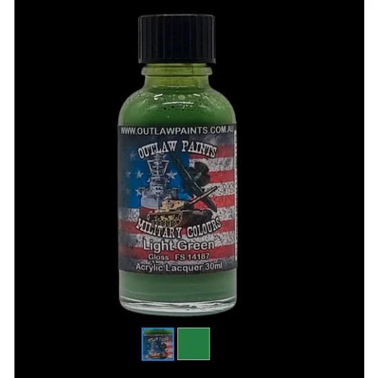 Outlaw Paints 17MIL US Military Colour - #Light Green OP17 FS14187 (30ml, acrylic lacquer)
