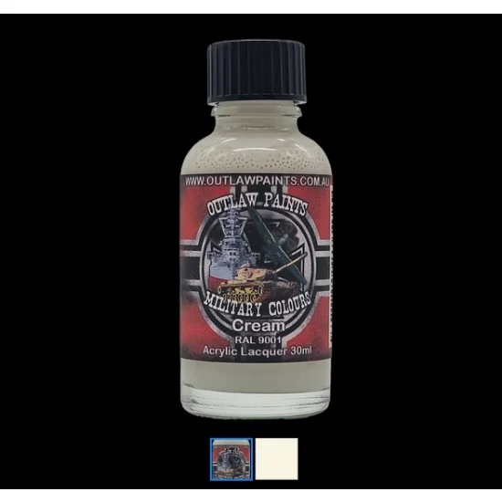 Outlaw Paints 59MIL German Military Colour - #Cream RAL9001 (30ml, acrylic lacquer)