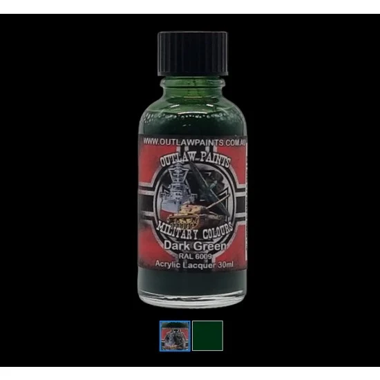 Outlaw Paints 67MIL German Military Colour - #Dark Green RAL6009 (30ml, acrylic lacquer)