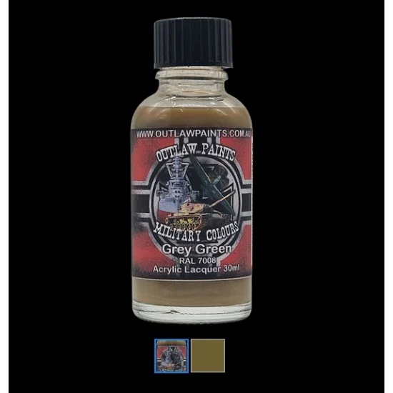 Outlaw Paints 70MIL German Military Colour - #Grey Green RAL7008 (30ml, acrylic lacquer)