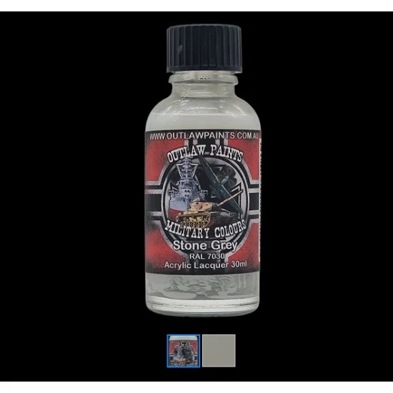 Outlaw Paints 87MIL German Military Colour - #Stone Grey RAL7030 (30ml, acrylic lacquer)
