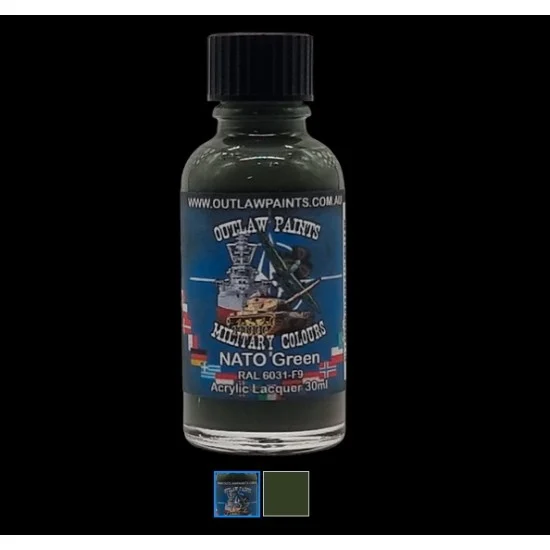 Outlaw Paints 91MIL NATO Military Colour - #Green RAL 6031-F9 (30ml, acrylic lacquer)