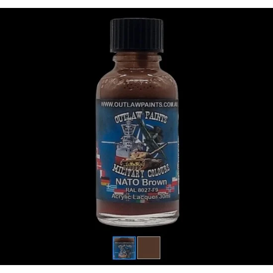 Outlaw Paints 93MIL NATO Military Colour - #Brown RAL 8027-F9 (30ml, acrylic lacquer)