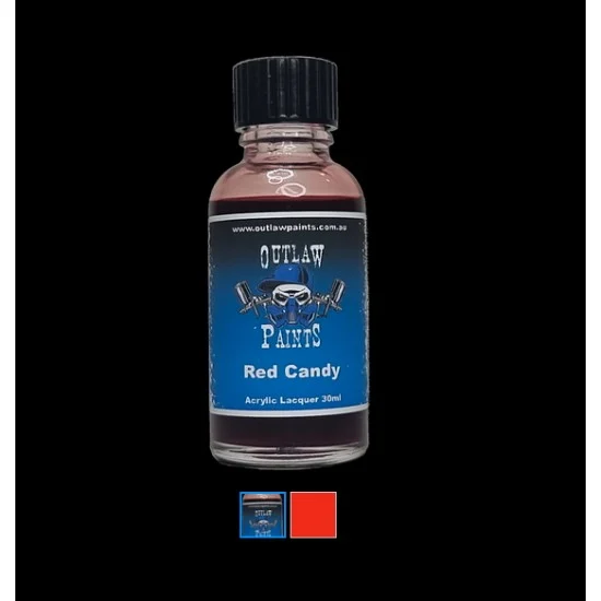 Outlaw Paints CCC004 Acrylic Lacquer Paint - Candy Colour Red Candy (30ml)