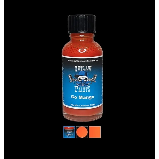 Outlaw Paints MC012 Acrylic Lacquer Paint - Metallic Colour Go Mango (30ml)
