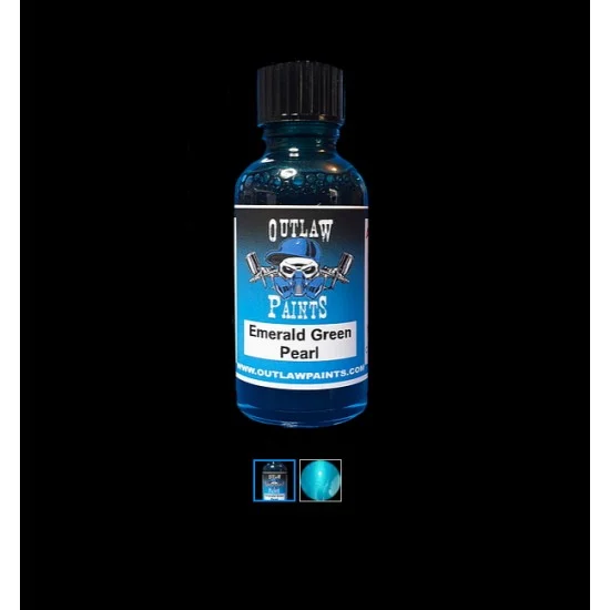 Outlaw Paints PE011 Acrylic Lacquer Paint - Pearls & Effects Colour Emerald Green Pearl (30ml)