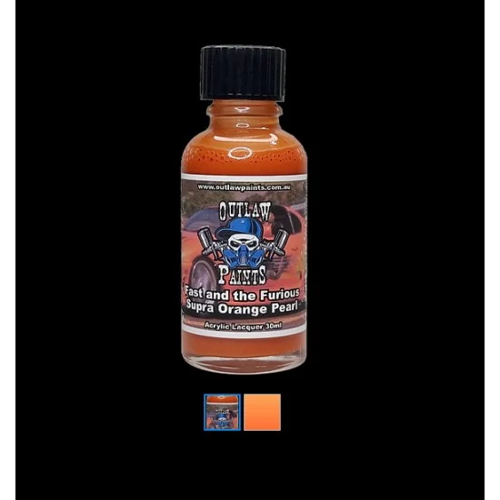 Outlaw Paints PE026 Acrylic Lacquer Paint - Pearls & Effects Colour Fast & Furious Supra Orange Pearl (30ml)