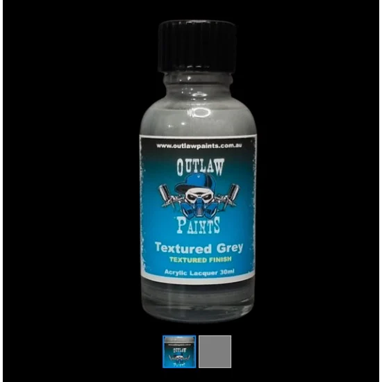 Outlaw Paints SC0107 Acrylic Lacquer Paint - Solid Colour Textured Grey (30ml)
