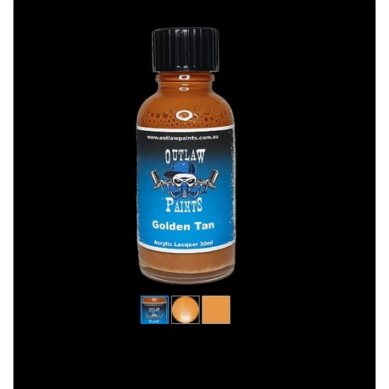 Outlaw Paints SC012 Acrylic Lacquer Paint - Solid Colour Golden Tan (30ml)