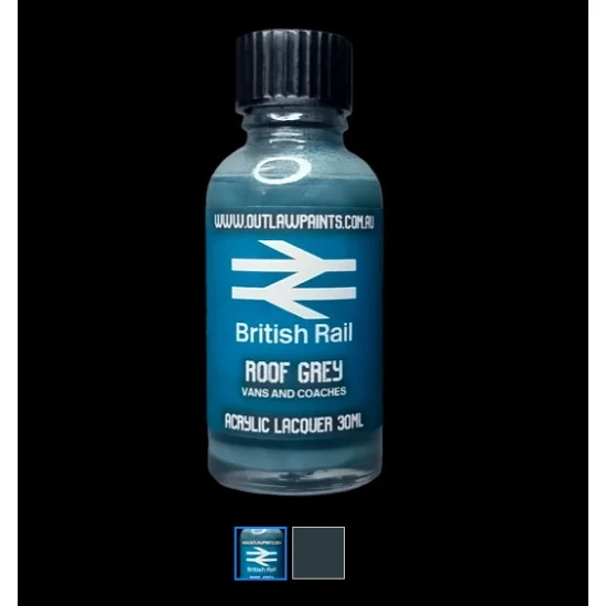 Outlaw Paints SC0134 Acrylic Lacquer Paint - Solid Colour Roof Grey Vans/Coaches (30ml)