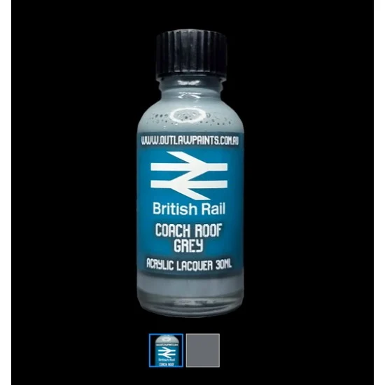 Outlaw Paints SC0136 Acrylic Lacquer Paint - Solid Colour Coach Roof Grey (30ml)