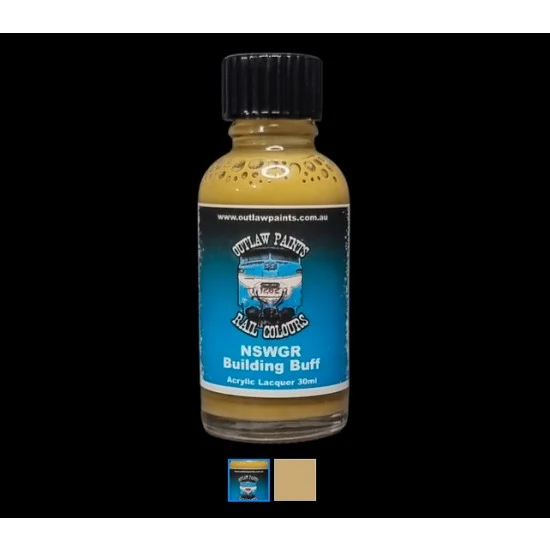 Outlaw Paints SC0146 Acrylic Lacquer Paint - Solid Colour NSWGR Building Buff (30ml)
