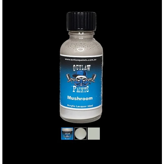 Outlaw Paints SC015 Acrylic Lacquer Paint - Solid Colour Mushroom (30ml)