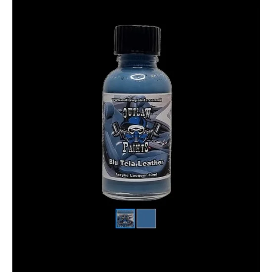 Outlaw Paints SC027 Acrylic Lacquer Paint - Solid Colour Blu Teia Leather (30ml)