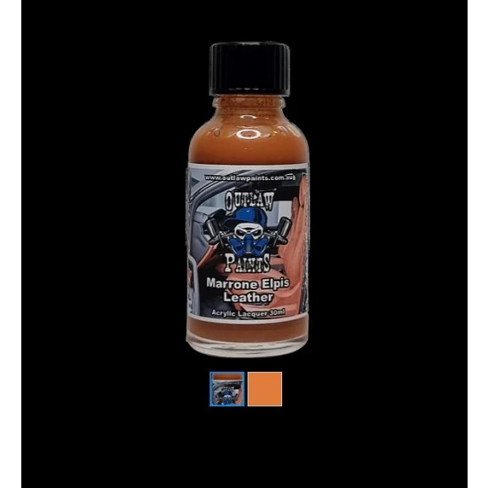 Outlaw Paints SC028 Acrylic Lacquer Paint - Solid Colour Marrone Elpis Leather (30ml)