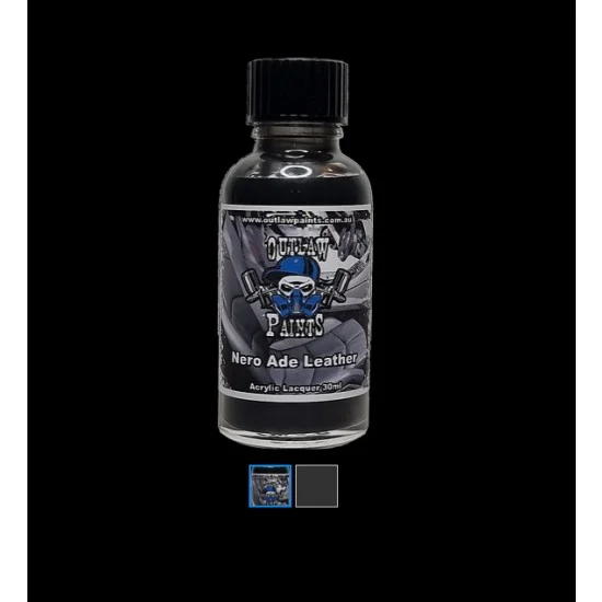Outlaw Paints SC029 Acrylic Lacquer Paint - Solid Colour Nero Ade Leather (30ml)