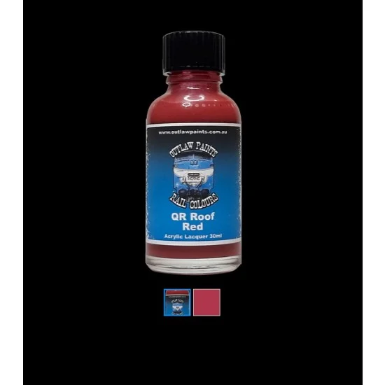 Outlaw Paints SC051 Acrylic Lacquer Paint - Solid Colour QR Building Roof Red (30ml)