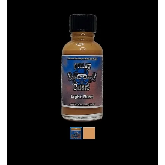Outlaw Paints SC056 Acrylic Lacquer Paint - Solid Colour Light Rust (30ml)