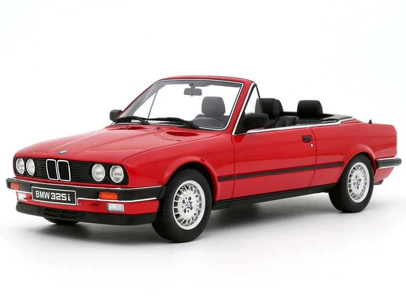 1986 BMW 325i Convertible Bright Red Limited Edition to 2000 pieces Worldwide 1/18 Model Car by Otto Mobile - BMW Models