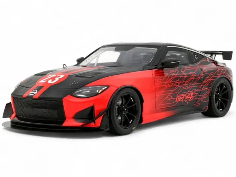 2022 Nissan Z GT4 #23 Black with Red Graphics "2022 SEMA Show" 1/18 Model Car by Otto Mobile - Nissan Models