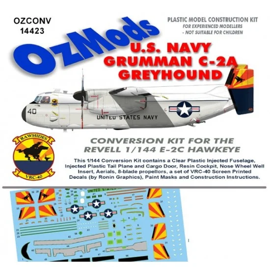 Ozmods CONV14423 1/144 Grumman C-2A Greyhound VRC-40 Rawhides Conversion for Revell E-2C Hawkeye