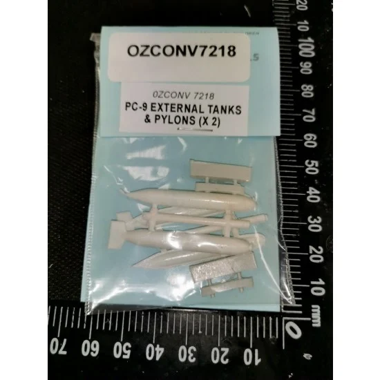 Ozmods CONV7218 1/72 Pilatus PC-9 Wing Tanks & Pylons (2pcs, injection moulded, resin)
