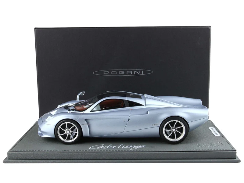 Pagani Huayra Codalunga Azzurro Sardegna Matt Blue Metallic with Black Top with DISPLAY CASE Limited Edition to 200 pieces Worldwide 1/18 Model Car by BBR - Pagani Models