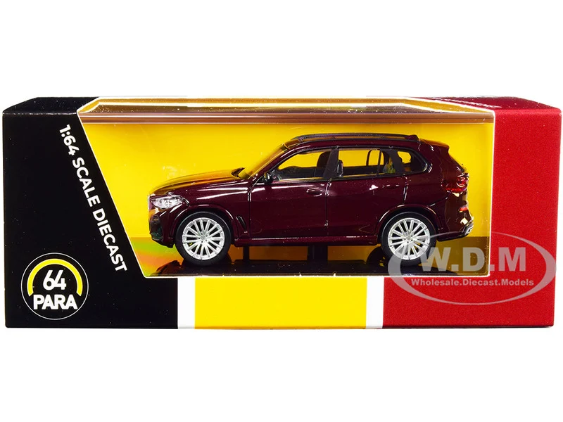 BMW X5 (G05) with Sunroof Ametrine Red Metallic 1/64 Diecast Model Car by Paragon Models - BMW Models