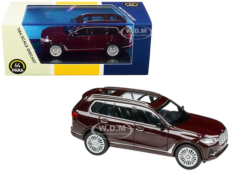 BMW X7 Ametrine Red Metallic 1/64 Diecast Model Car by Paragon Models - BMW Models