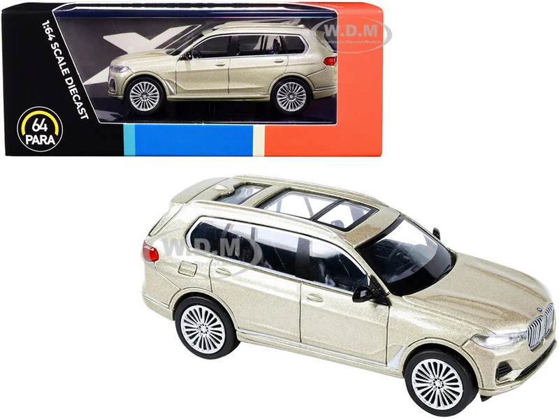 BMW X7 with Sunroof Sunstone Gold Metallic 1/64 Diecast Model Car by Paragon Models - BMW Models
