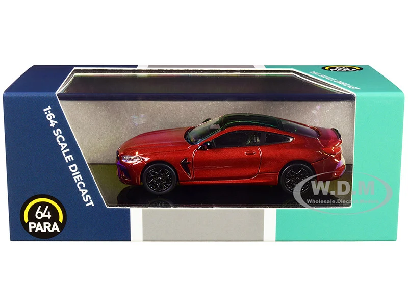 BMW M8 Coupe Motegi Red Metallic with Black Top 1/64 Diecast Model Car by Paragon Models - BMW Models