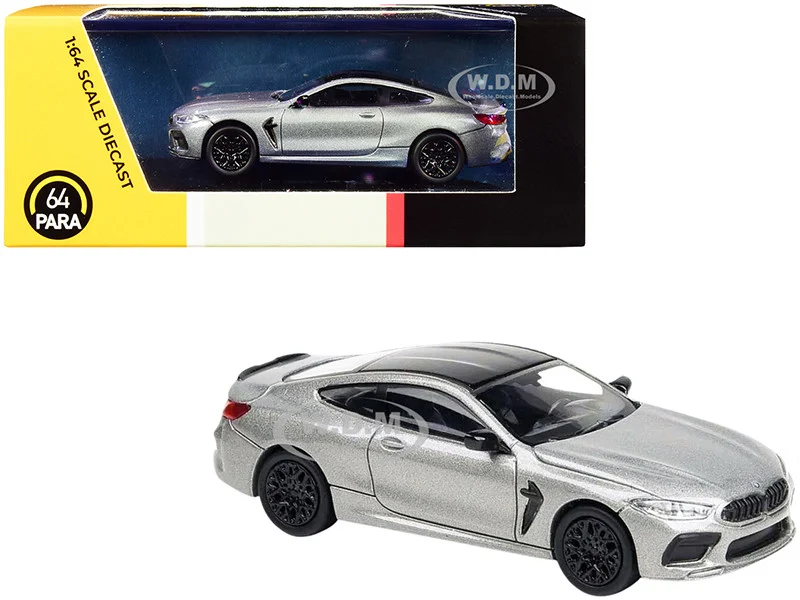 BMW M8 Coupe Donington Gray Metallic with Black Top 1/64 Diecast Model Car by Paragon Models - BMW Models