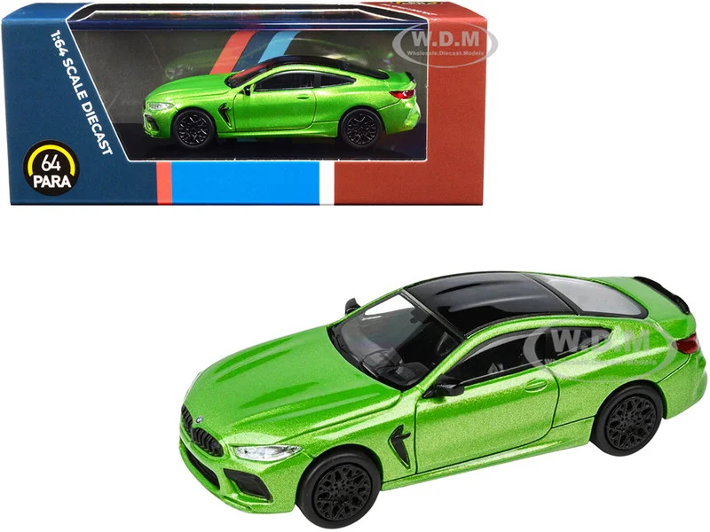 BMW M8 Coupe Java Green Metallic with Black Top 1/64 Diecast Model Car by Paragon Models - BMW Models