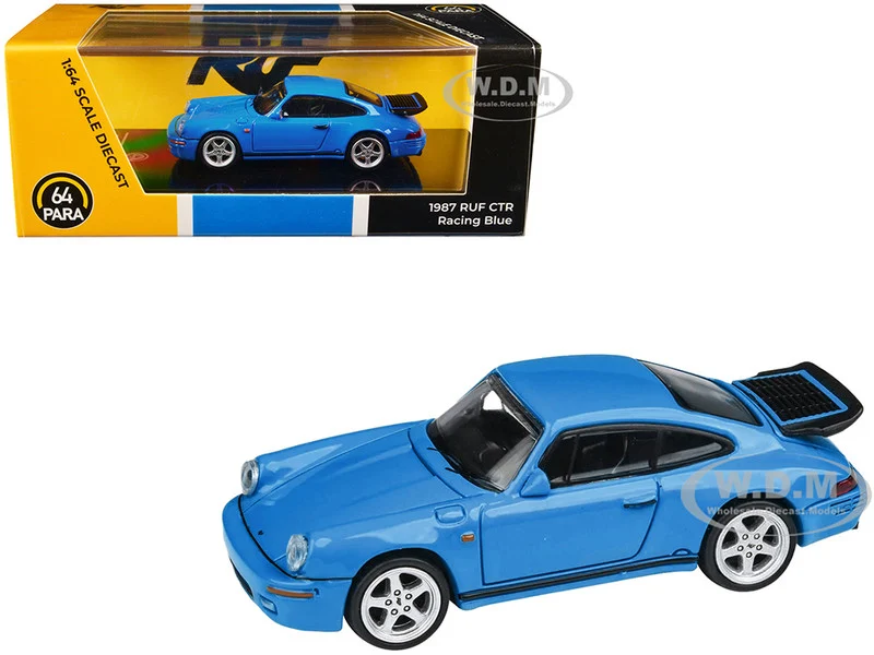 1987 RUF CTR Racing Blue 1/64 Diecast Model Car by Paragon Models - Porsche Models