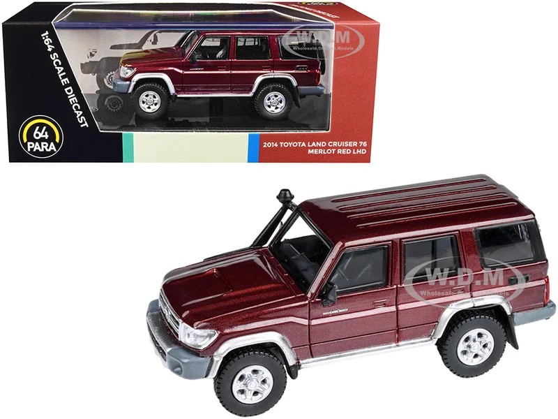 2014 Toyota Land Cruiser 76 Merlot Red Metallic 1/64 Diecast Model Car by Paragon Models - Toyota Models