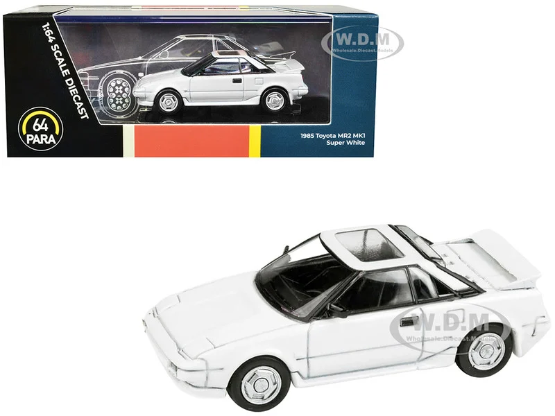 1985 Toyota MR2 MK1 Super White with Sunroof 1/64 Diecast Model Car by Paragon Models - Toyota Models