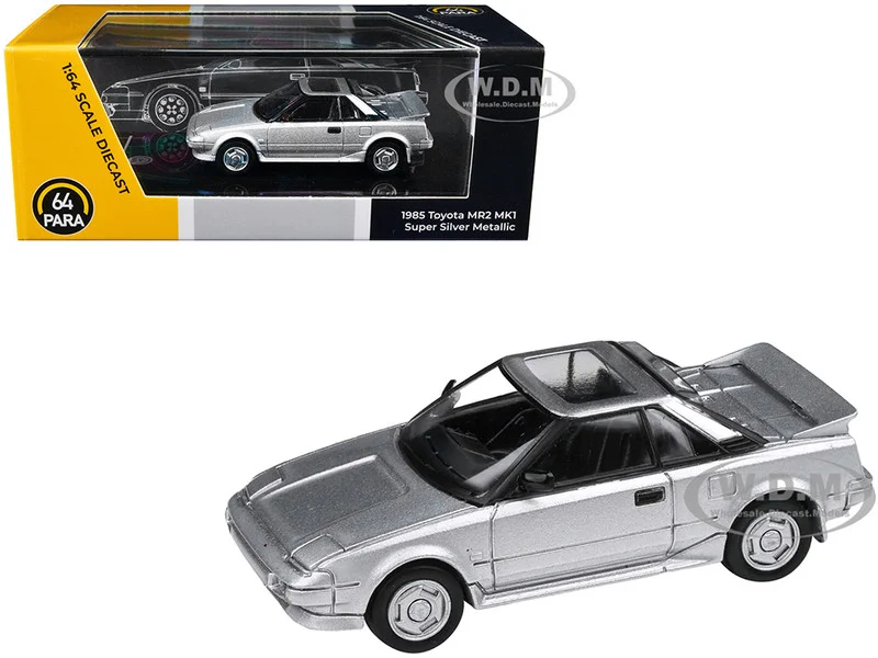 1985 Toyota MR2 MK1 Super Silver Metallic with Sunroof 1/64 Diecast Model Car by Paragon Models - Toyota Models