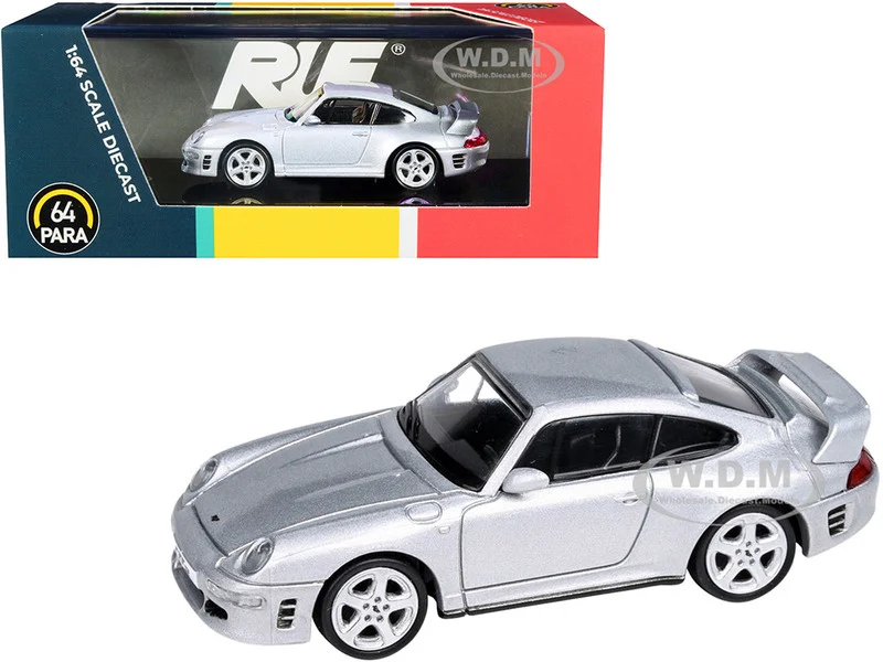 RUF CTR2 Silver Metallic 1/64 Diecast Model Car by Paragon Models - Porsche Models