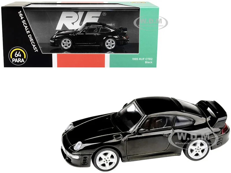 1995 RUF CTR2 Black 1/64 Diecast Model Car by Paragon Models - Porsche Models