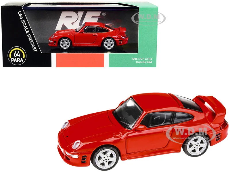1995 RUF CTR2 Guards Red 1/64 Diecast Model Car by Paragon Models - Porsche Models