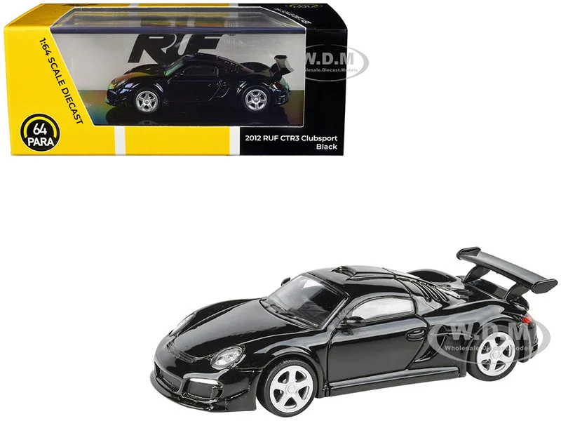 2012 RUF CTR3 Clubsport Black 1/64 Diecast Model Car by Paragon Models - Porsche Models