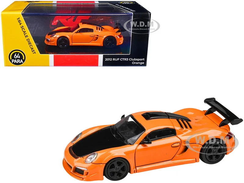 2012 RUF CTR3 Clubsport Orange with Black Hood 1/64 Diecast Model Car by Paragon Models - Porsche Models